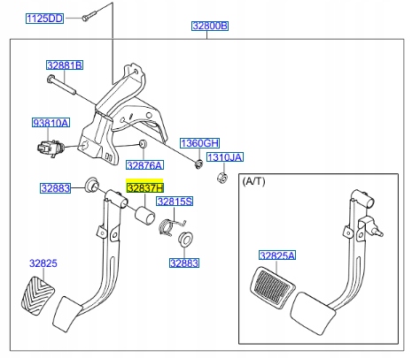 фото №7, Втулка педали сцепления / тормоза hyundai accent оригинальный номер 32816 1w100