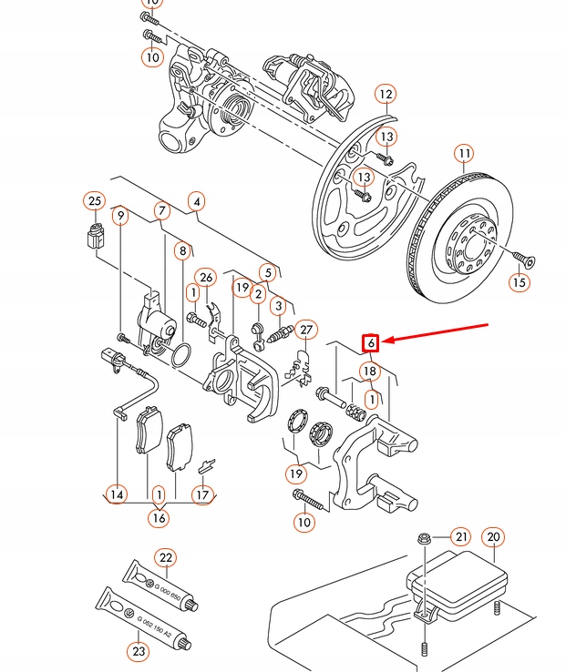 фото №5, Audi a8 d4 rear left wheel brake супорт 4h6615425