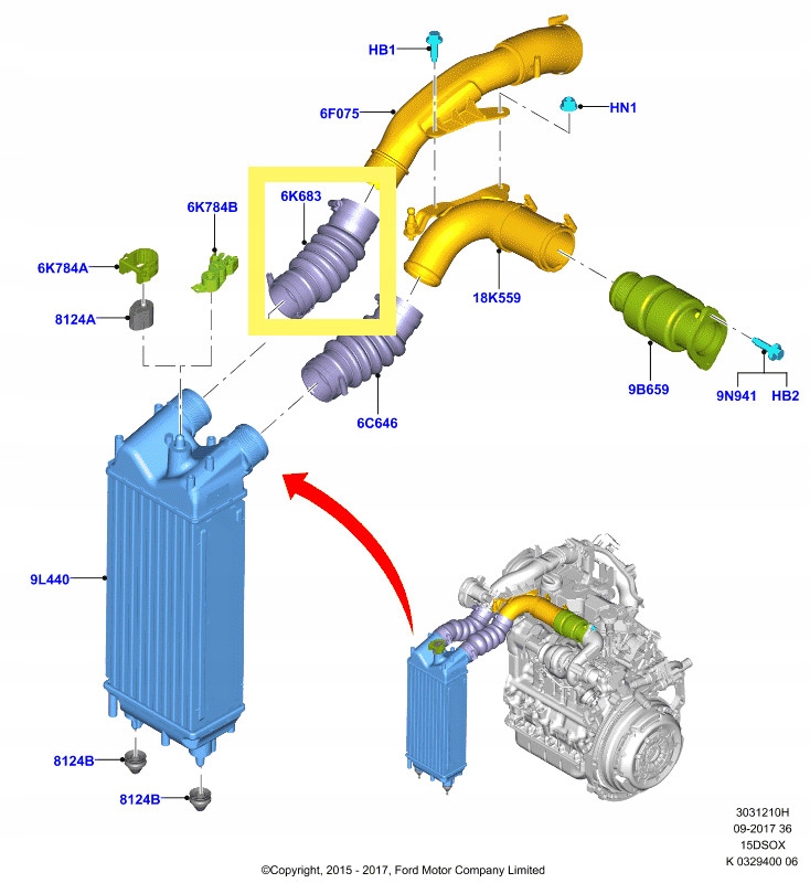 фото №2, Turbo wąż труба інтеркулер ford ka+ av216k863ae