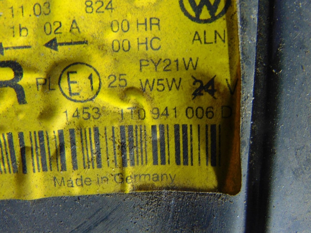фото №7, Лампа правая передняя перед vw touran i 1t0941006d