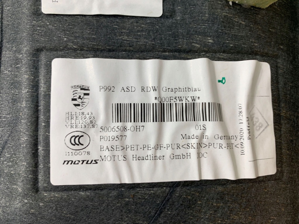 Купити Porsche 911 992 стеля комплект колір graphit grau