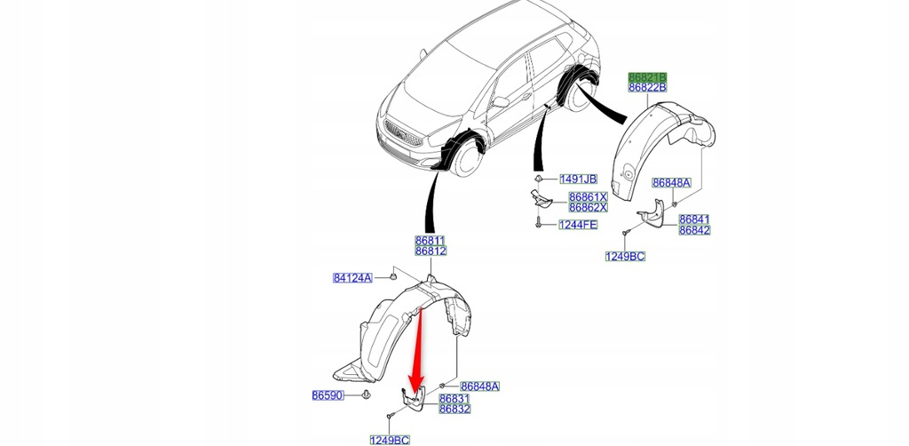 фото №1, Брызговик левый перед kia venga 2009 - 2011