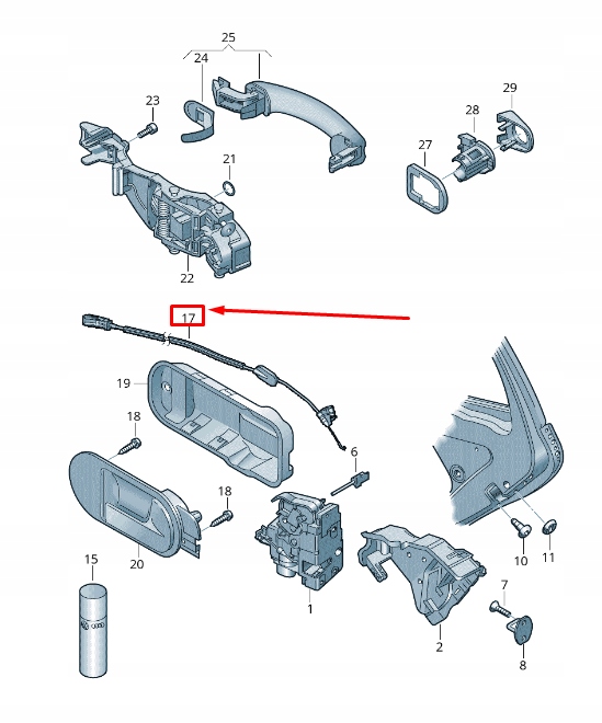 фото №1, Vw golf plus 52 rear правый door lock трос кабель 5m0839086e