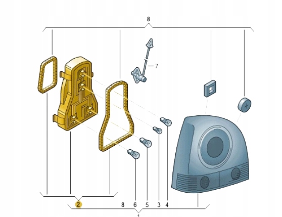 фото №8, Оригинал vw вкладыш лампы задняя polo 9n 6q6945258f. pr
