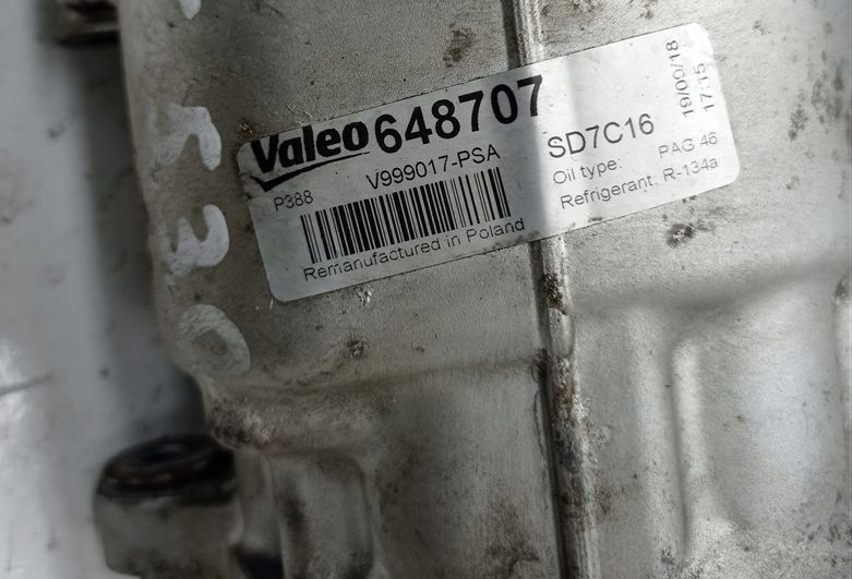 Компрессор кондиционер citroen c5 iii x7 3.0 hdi 2018 rok 648707 valeo Недорого