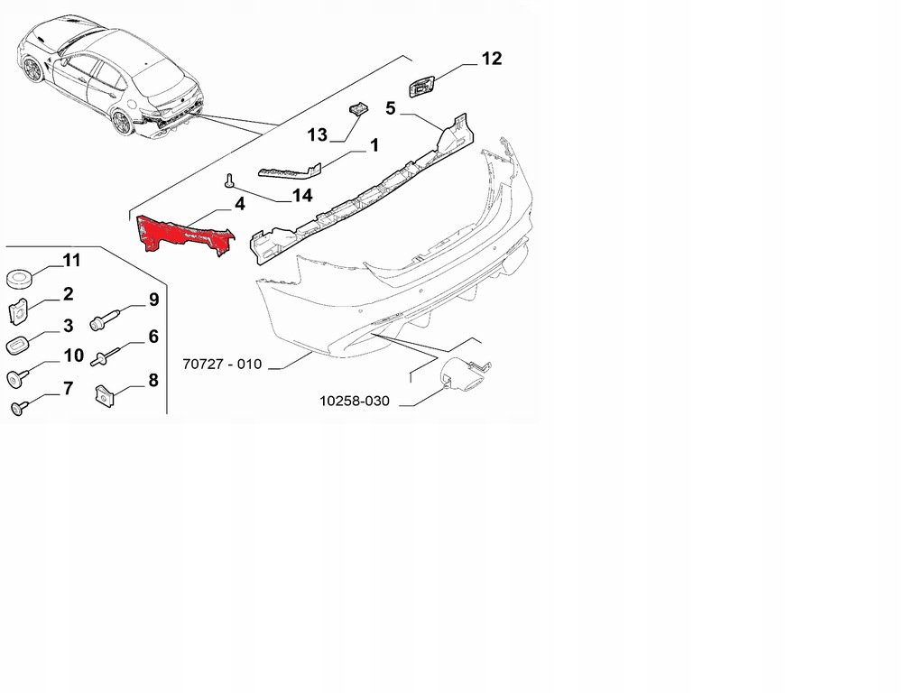фото №3, Alfa romeo giulia напрямна бампера лампи задня лівий