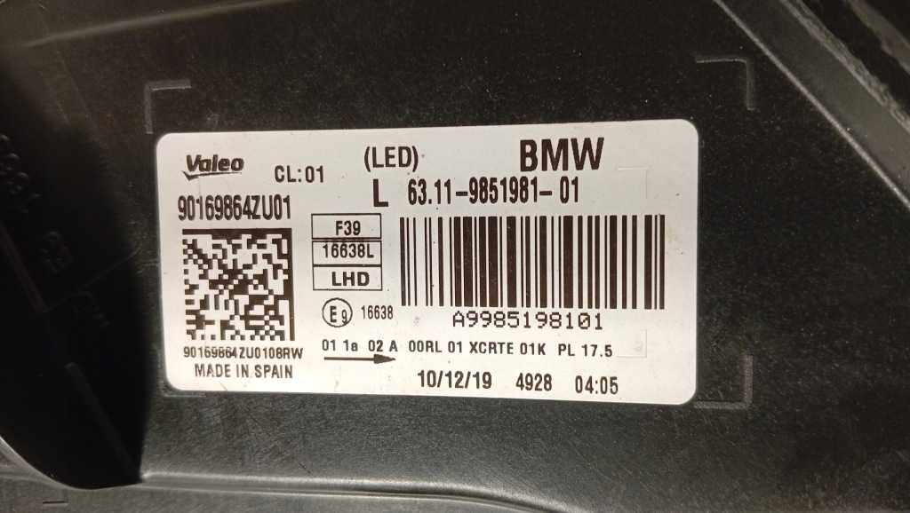 Фара bmw x2 f39 левая фара full led 63119851981 Оригинал