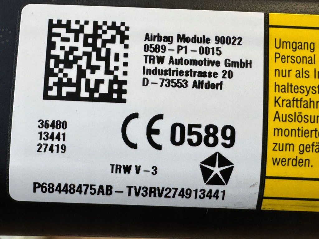 фото №10, Dodge challenger шторка безпеки air bag ліва 2018+