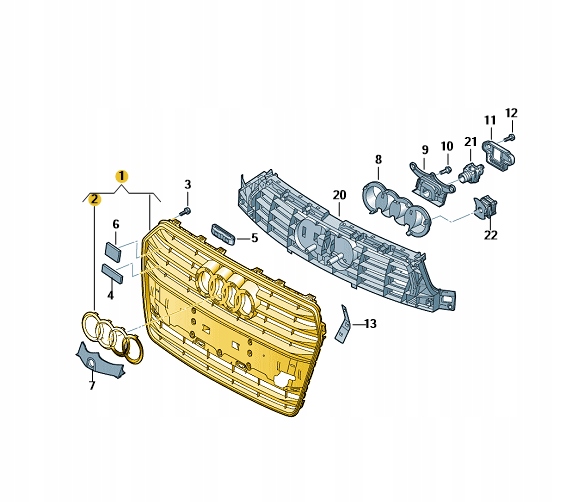фото №1, Решётка радиатора решётка радиатора бампер перед audi a7 c7 aso оригинал