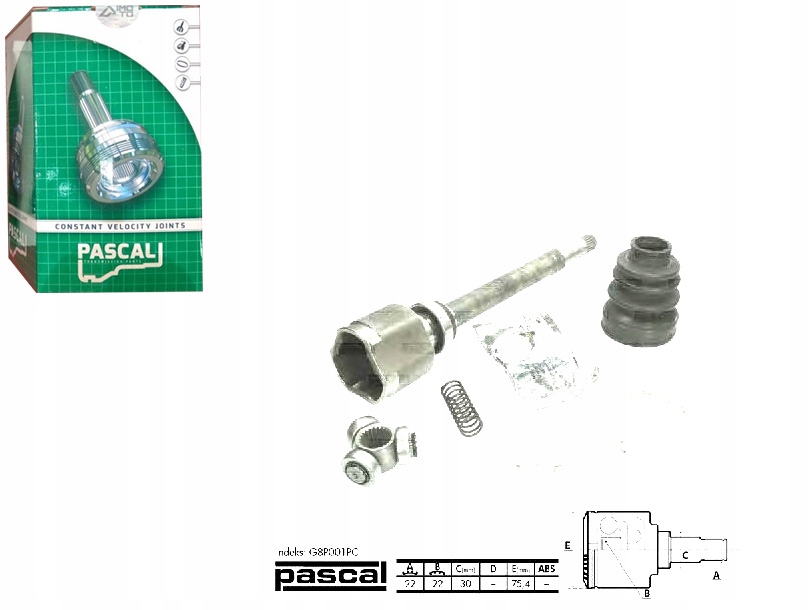 фото №1, Pascal шарнир приводной внутренний peugeot 206 1.1