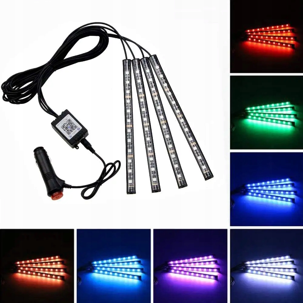 Лента led rgb 5050 12v bluetooth приложение освещение кабина автомобиля автомобиля с Разборки