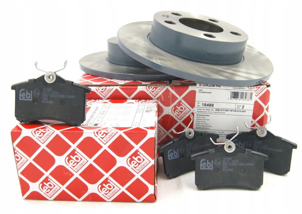 фото №1, Febi гальмівні диски + гальмівні колодки задня do audi a3 8l golf iv skoda fabia ii iii rapid