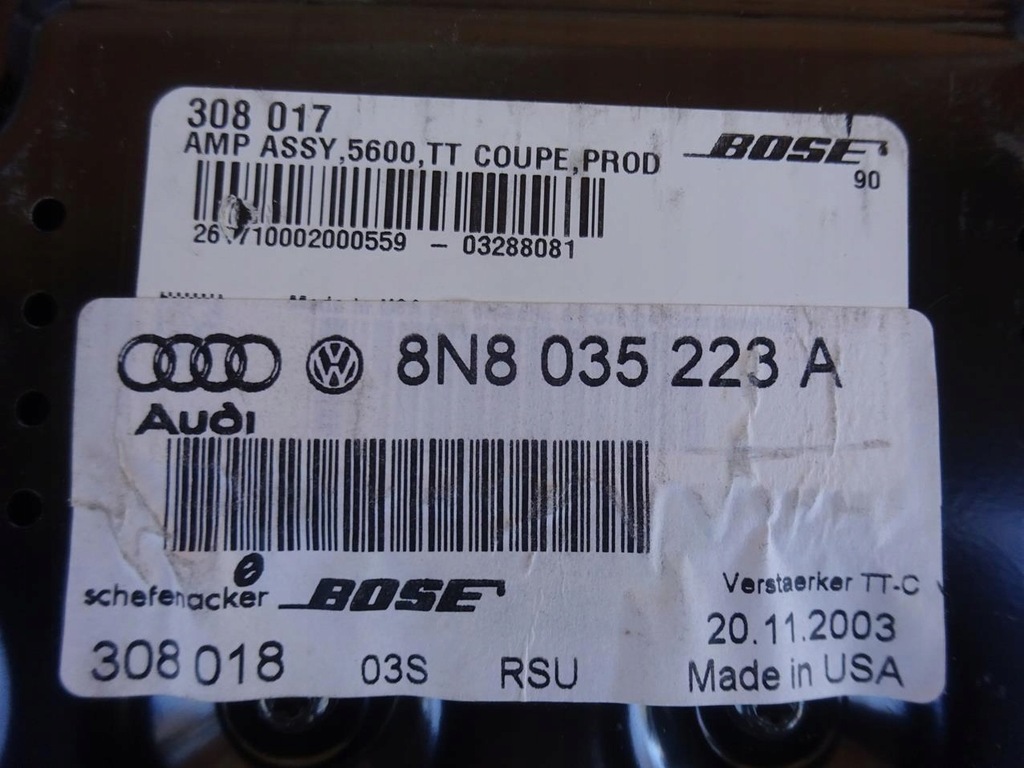 фото №4, Audi tt 8n 98-05 усилитель радио радио bose 8n8035223a