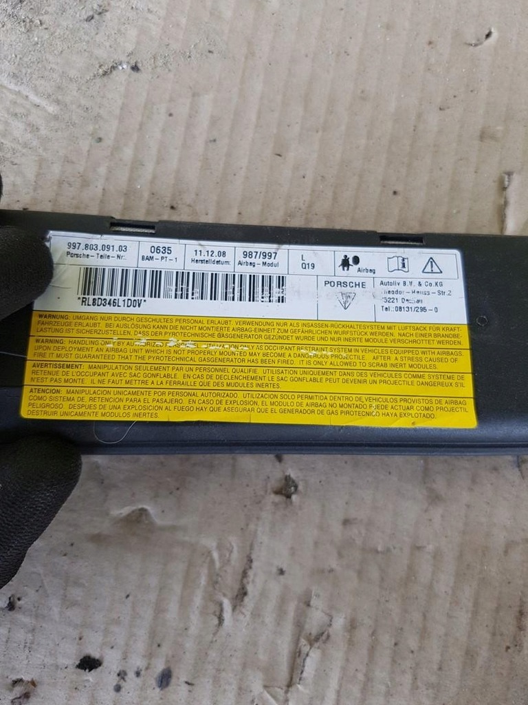 фото №7, Шторка безопасности подушка безопасности левая boxster 987 99780309103