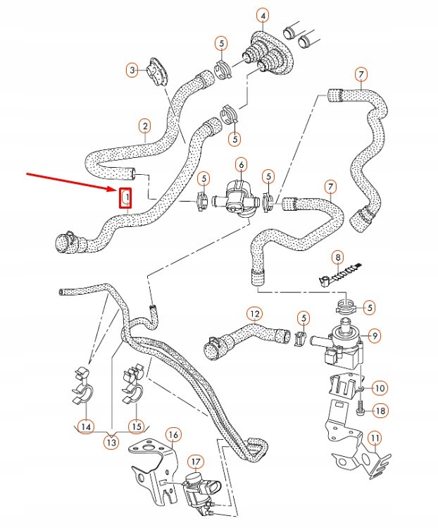фото №5, Wąż жидкость охлаждающий vag audi a4 a5 оригинальный 8k1819371ab