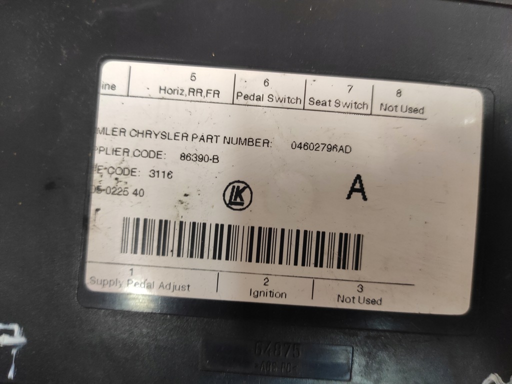 фото №9, Jeep grand cherokee wk wh 3.0crd блок керування модуль сидіння 04602796ad оригінал