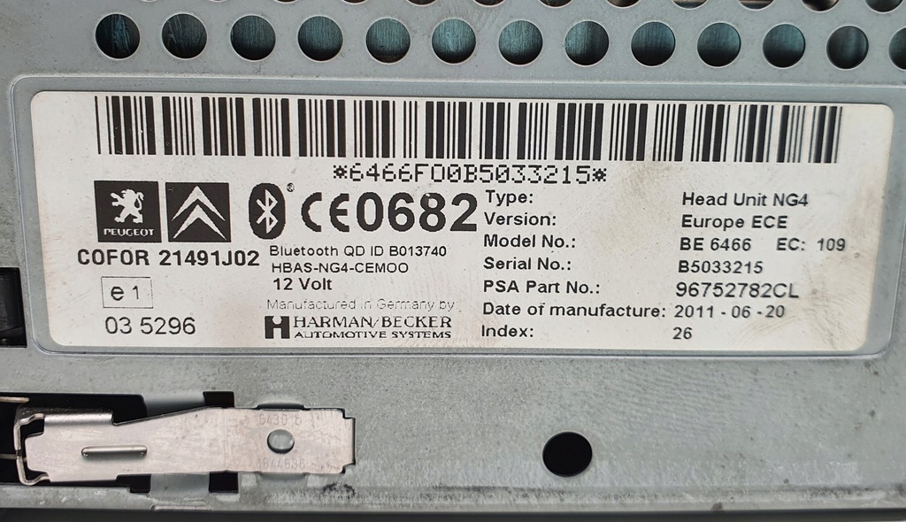 фото №7, Радіо cd навігація citroen c5 iii x7 96752782cl