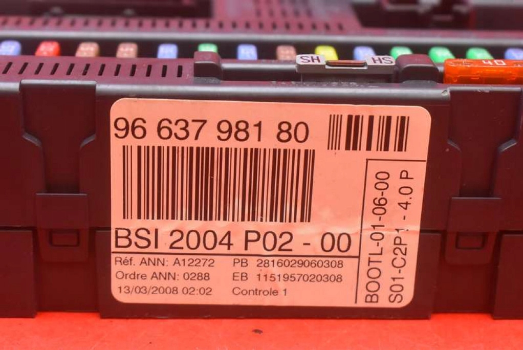 фото №5, Коробка предохранителей bsi 9663798180 peugeot 308 i t7 1.6 hdi 90 km 07-11