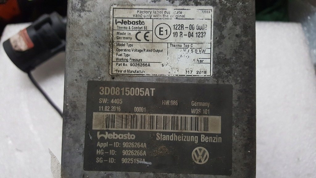 фото №10, Piecyk webasto обігрівач top c бензин vw phaeton 3d0815005at демонтаж
