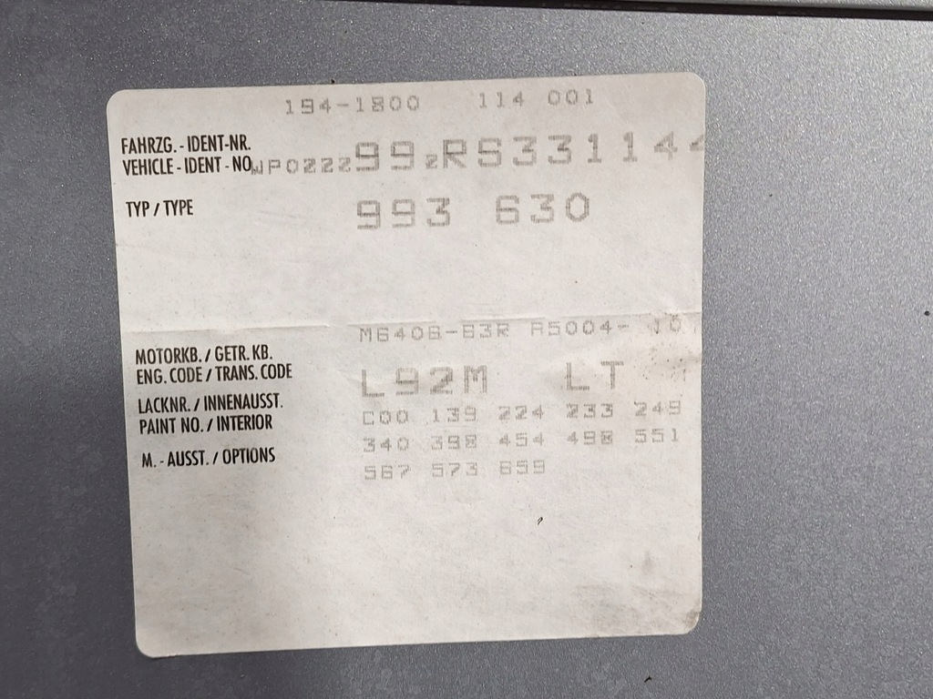 фото №9, Porsche 993 911 капот кришка двигуна перед