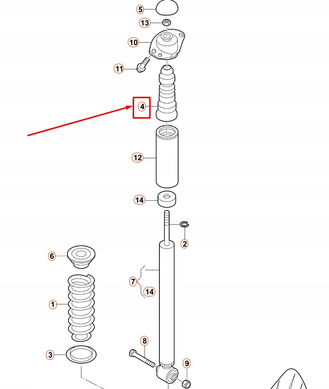 фото №4, Audi a3 8l rear амортизатор капота bump стоп 1j0512131c