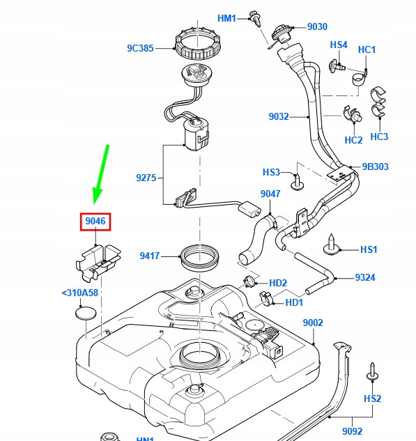 фото №1, Ford transit connect mk1 передня частина fuel бак кронштейн 4638398 original