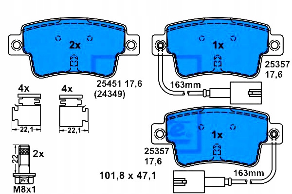 фото №1, Ate гальмівні колодки гальмівні abarth punto punto evo fiat p