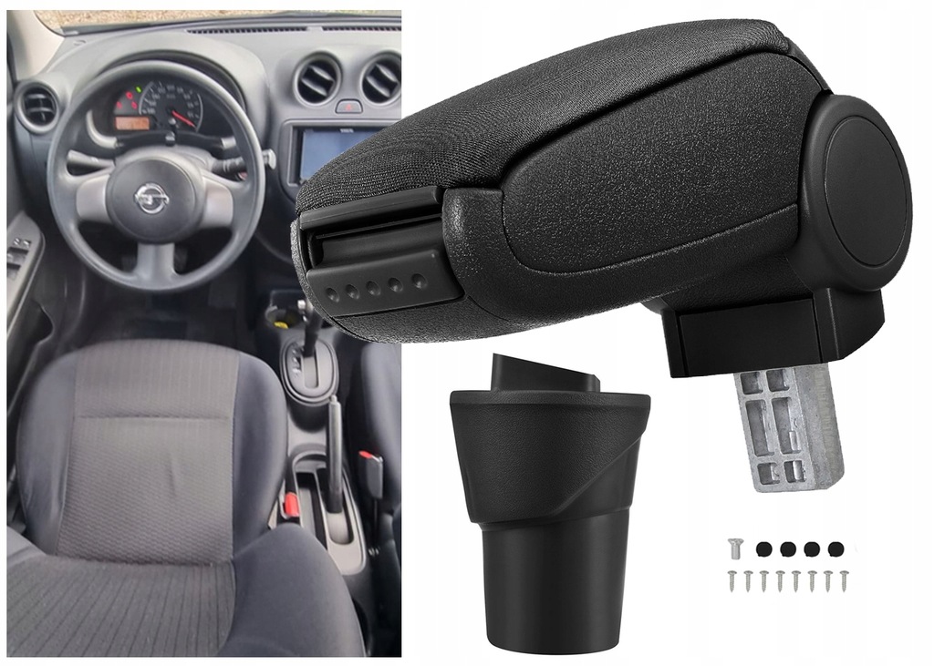 фото №8, Новый подлокотник nissan micra iv k13 2 od 2010r чёрный + набор монтажный