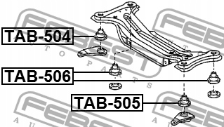 фото №3, Febest tab-505 підшипниковий вузол, рама допоміжна / кронштейн компресор