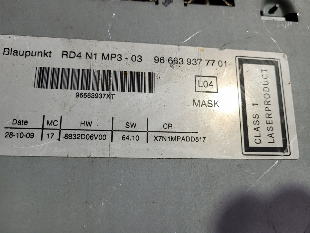 фото №3, Радио радиопроигрыватель citroen 966639377701