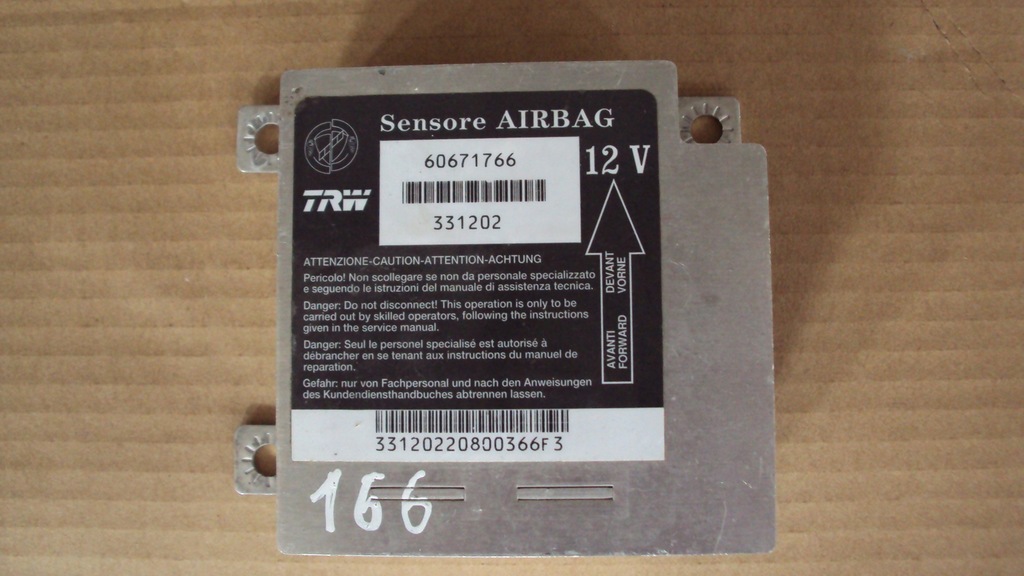 фото №1, Блок керування датчик модуль подушка безпеки alfa romeo 166 2.4 jtd 60671766 331202