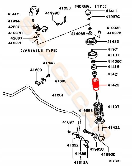 фото №13, Защита заднего амортизатора. febest: mshb-e55r