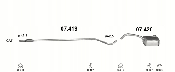 фото №9, Fiat panda ii 1.1 1.2 2003-2012 труба середня