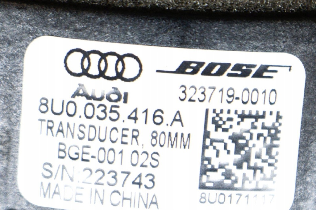 фото №6, Audi q3 8u 1.4 tfsi динамік задній 8u0035416a 323719-0010 2018