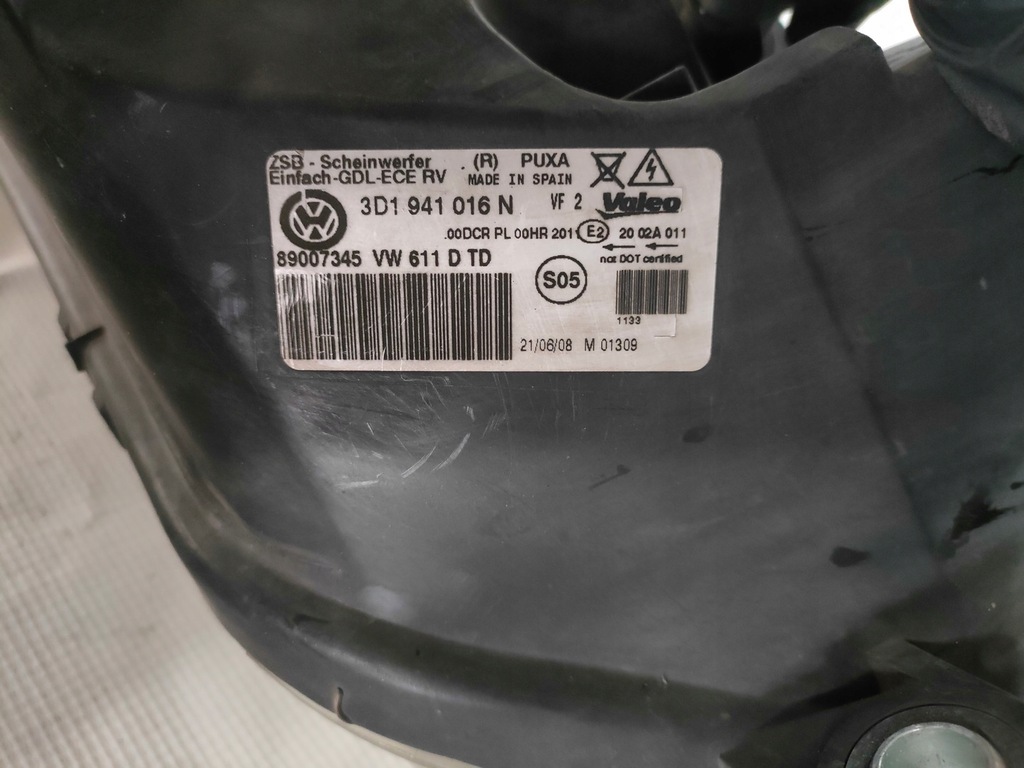 фото №6, Vw phaeton лампа правый перед ксенон europa 3d1941016n