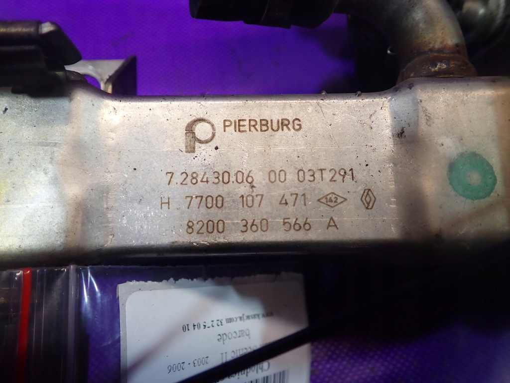 фото №6, Scenic ii 03- 1.9 dci радиатор выхлопных газов 8200360566a