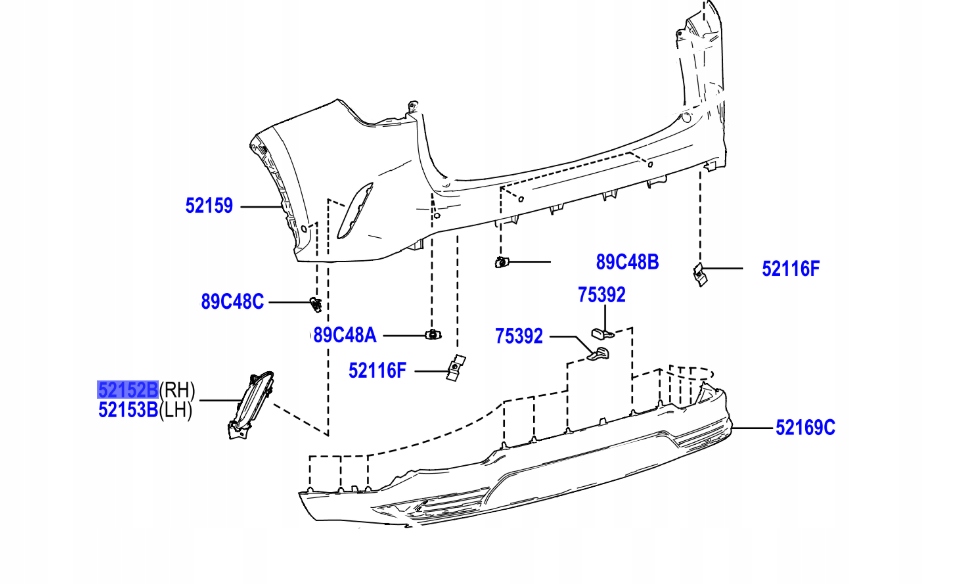 фото №1, Lexus nx 24- права решітка заглушка решітка радіатора бампер задня права