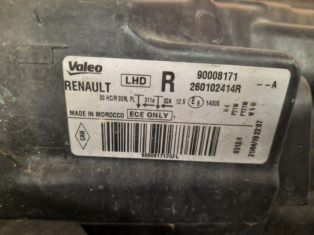 фото №13, Dacia dokker lodgy 12-21 фара правый лампа правая 265500027r