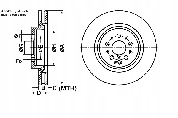 фото №1, Ate гальмівні диски гальмівні 2szt alfa romeo 147 3.2 gta