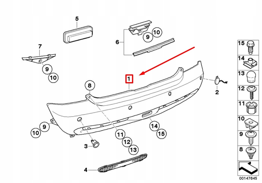 фото №5, Mini cooper s r53 rear бампер cover 51121177902 1177902