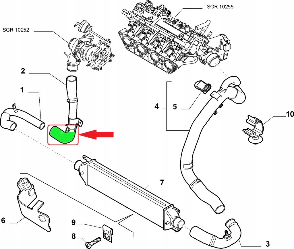 фото №7, Труба wąż интеркулер alfa romeo mito 1.4 turbo
