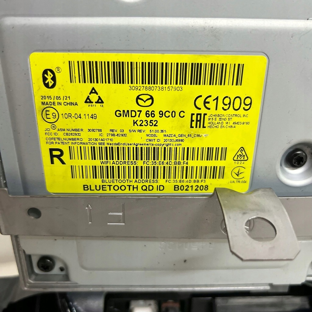 фото №10, Дисплей екран радіо модуль mazda 6 gj lift polift gmd7 66 9c0 c