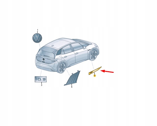 фото №8, New volkswagen id.3 e11 передня частина правий wing pro logo badge 10a853688gxjw