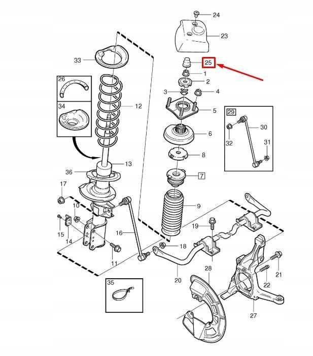 фото №6, Кришка верхньої підпори перед volvo xc90 mk1