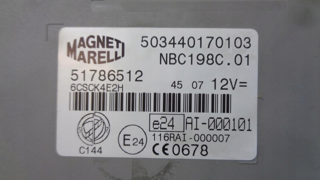 фото №11, Бортовий комп'ютер замок запалювання bsi fiat bravo 2 ii 1.9 8v m-jet 55207103 0281013577