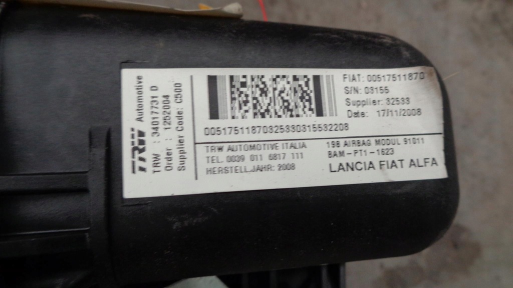 фото №15, Приборная панель консоль приборная панель подушки безопасности lancia delta 3 iii 08-14r. europa