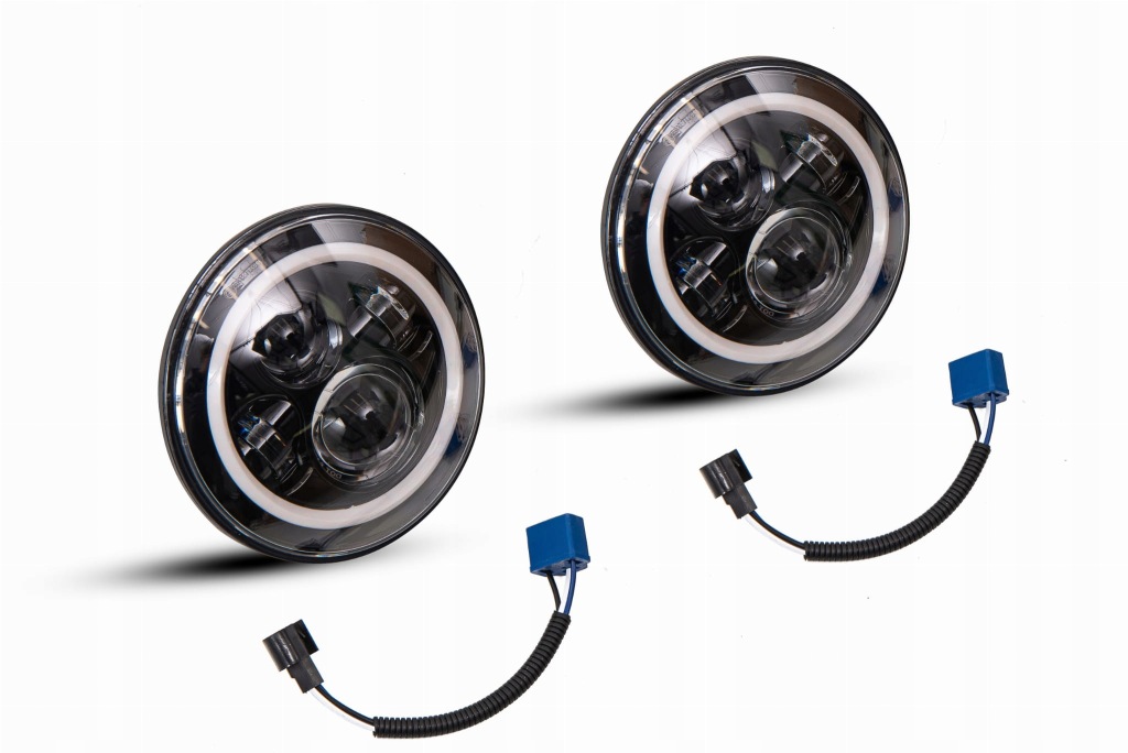 фото №12, Jeep wrangler jl 2018+ лампы передние светодиодные 7'' halo eyes