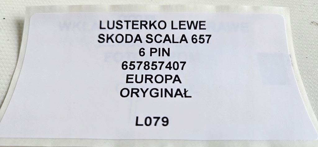 фото №9, Дзеркало ліва skoda scala 657 6 pin 657857407 eur