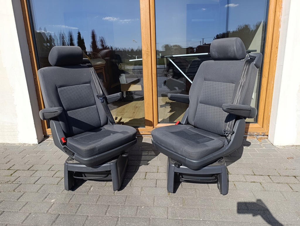 фото №10, Vw t5 t6 multivan сиденья поворотные второй/третий ряд czarne/antracyt