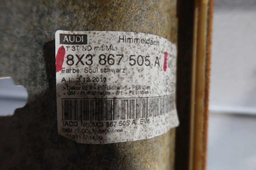 фото №7, Стеля audi a1 8x 8x38367505a uszk. plus аксесуари